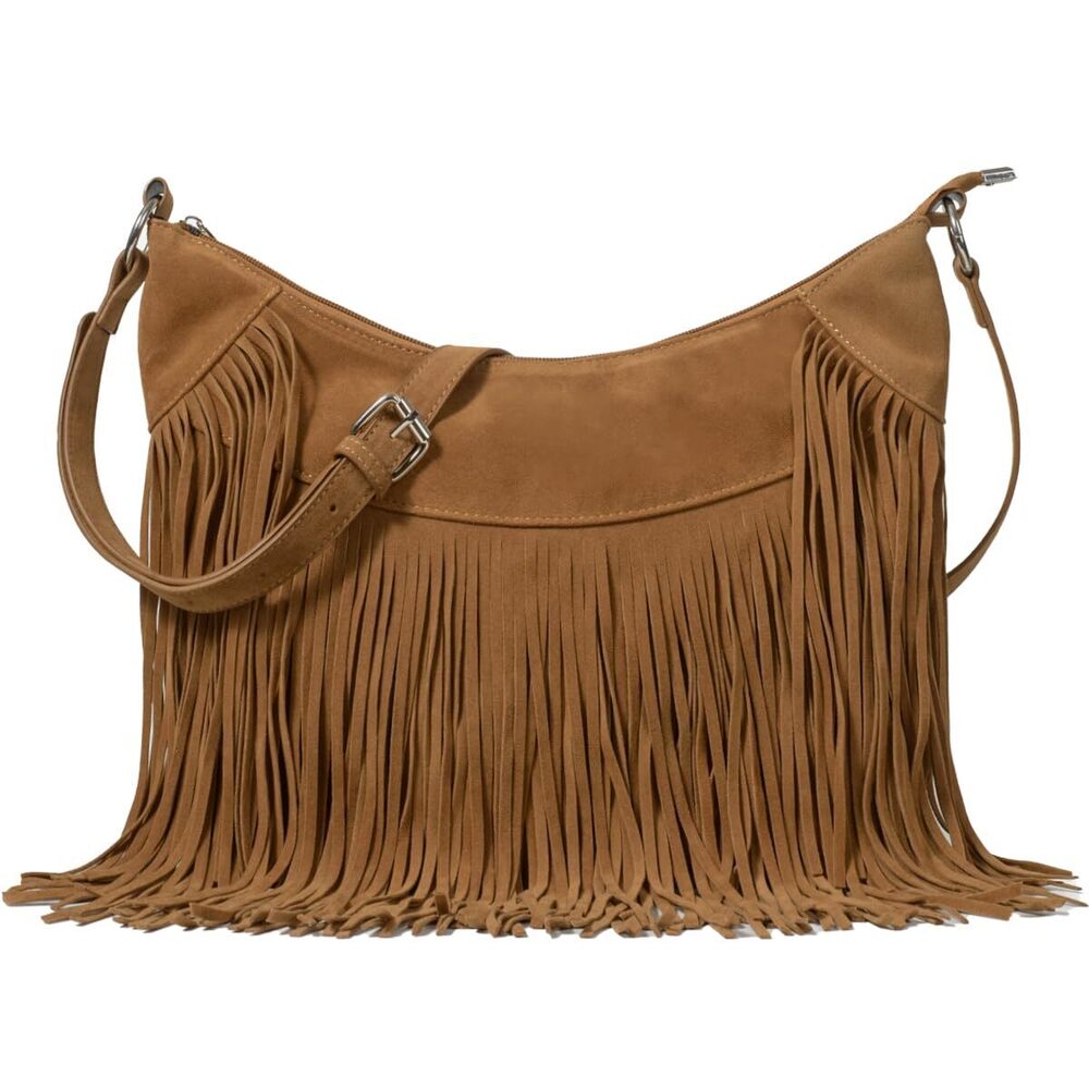 Women Fringe Hobo Bag Western Purse Shoulder Bag Vegan Suede
